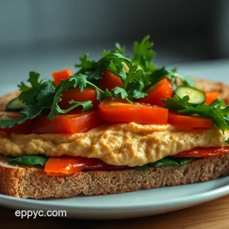 Vibrant Vegan Mediterranean Sandwich