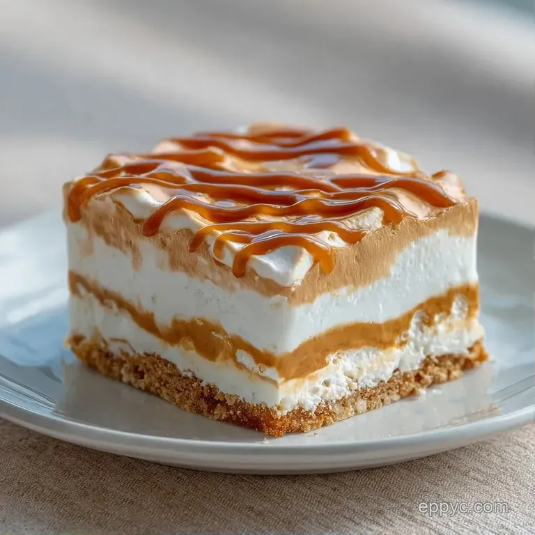 A clear glass filled with milk and a thick swirl of whipped coffee, set on a marble surface with a gold spoon.