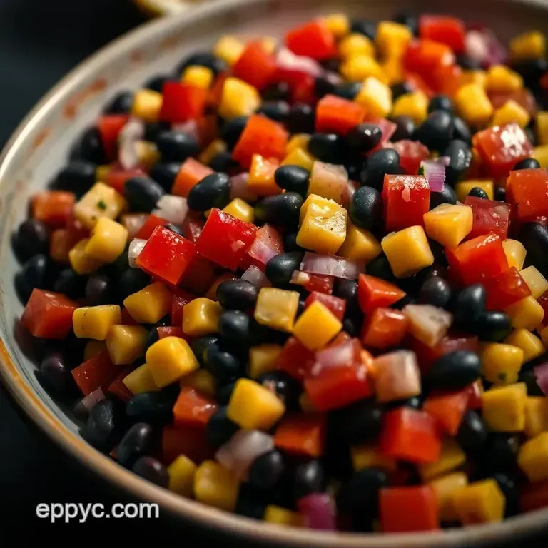 Zesty Black Bean and Corn Salsa presentation