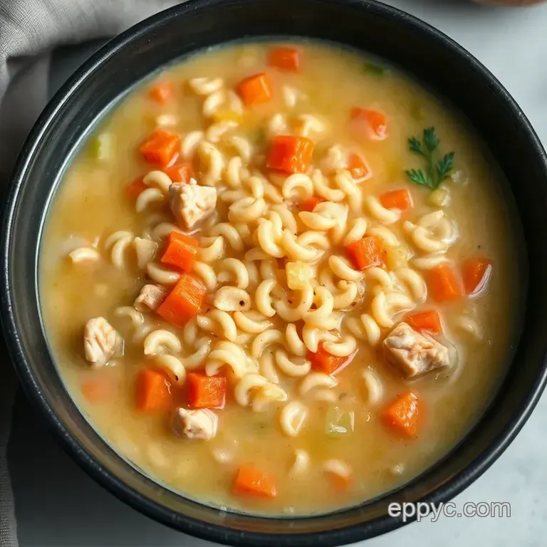 Zesty Chicken Lemon Orzo Soup presentation